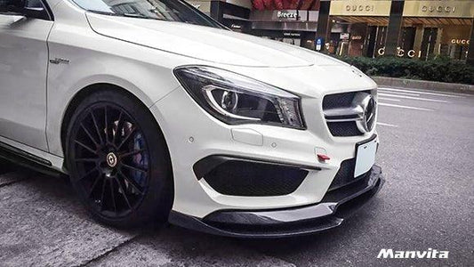 Manvita C117 2014-2016 CLA-250 CLA-45 AMG Carbon Fiber Front Lip Ver.1 2 Pcs - Performance SpeedShop