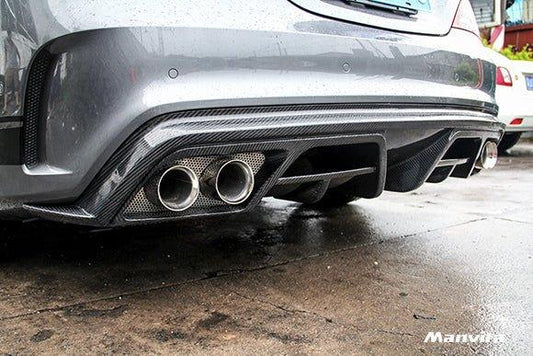 Manvita C117 2014-2019 CLA-250 CLA-45 AMG Carbon Fiber Rear Diffuser - Performance SpeedShop