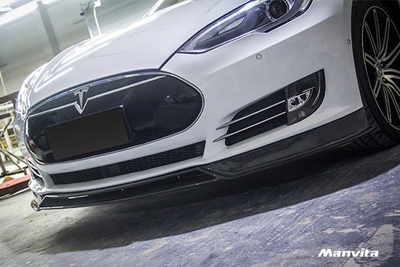 Manvita Carbon Fiber Front Lip For Tesla Model S 2012-2015 - Performance SpeedShop