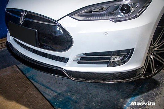 Manvita Carbon Fiber Front Lip For Tesla Model S 2012-2015 - Performance SpeedShop