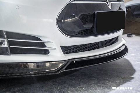 Manvita Carbon Fiber Front Lip For Tesla Model S 2012-2015 - Performance SpeedShop