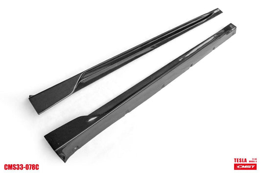 Tesla Model 3 Performance Long Range Standard Base 2017-2023 with Aftermarket Parts - V4 Style Side Skirts Carbon Fiber / FRPfrom CMST Tuning