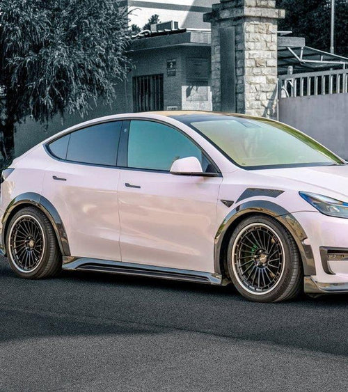 Tesla Model Y Performance AWD Long Range RWD Standard 2020-ON with Aftermarket Parts - Front Fenders Pre-preg Carbon Fiber / FRP from CMST Tuning