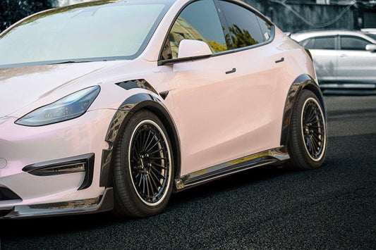 Tesla Model Y Performance AWD Long Range RWD Standard 2020-ON with Aftermarket Parts - Front Fenders Pre-preg Carbon Fiber / FRP from CMST Tuning