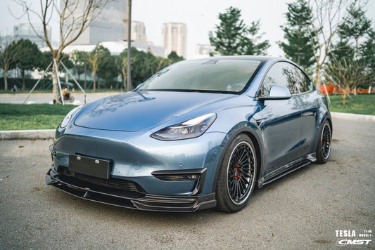 Tesla Model Y Performance AWD Long Range RWD Standard 2020-ON with Aftermarket Parts - V2 Style Side Skirts Carbon Fiber / FRP from CMST Tuning