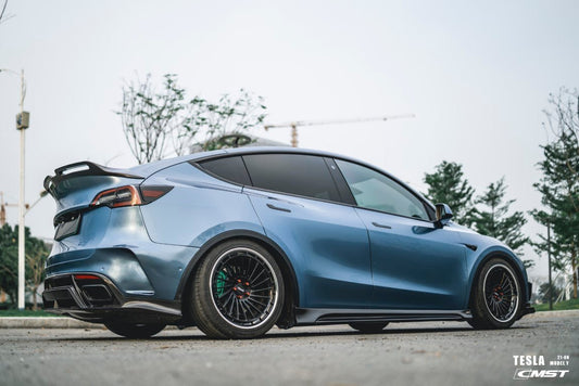 Tesla Model Y Performance AWD Long Range RWD Standard 2020-ON with Aftermarket Parts - V2 Style Side Skirts Carbon Fiber / FRP from CMST Tuning