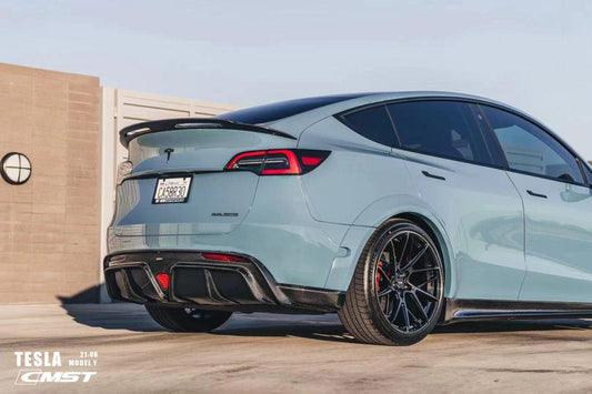 Tesla Model Y Performance AWD Long Range RWD Standard 2020-ON with Aftermarket Parts - Widebody Wheel Arches Carbon Fiber / FRP from CMST Tuning