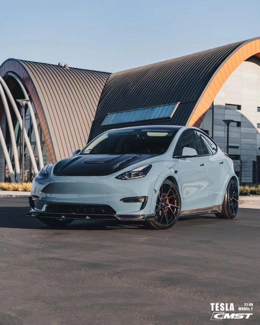 Tesla Model Y Performance AWD Long Range RWD Standard 2020-ON with Aftermarket Parts - Widebody Wheel Arches Carbon Fiber / FRP from CMST Tuning