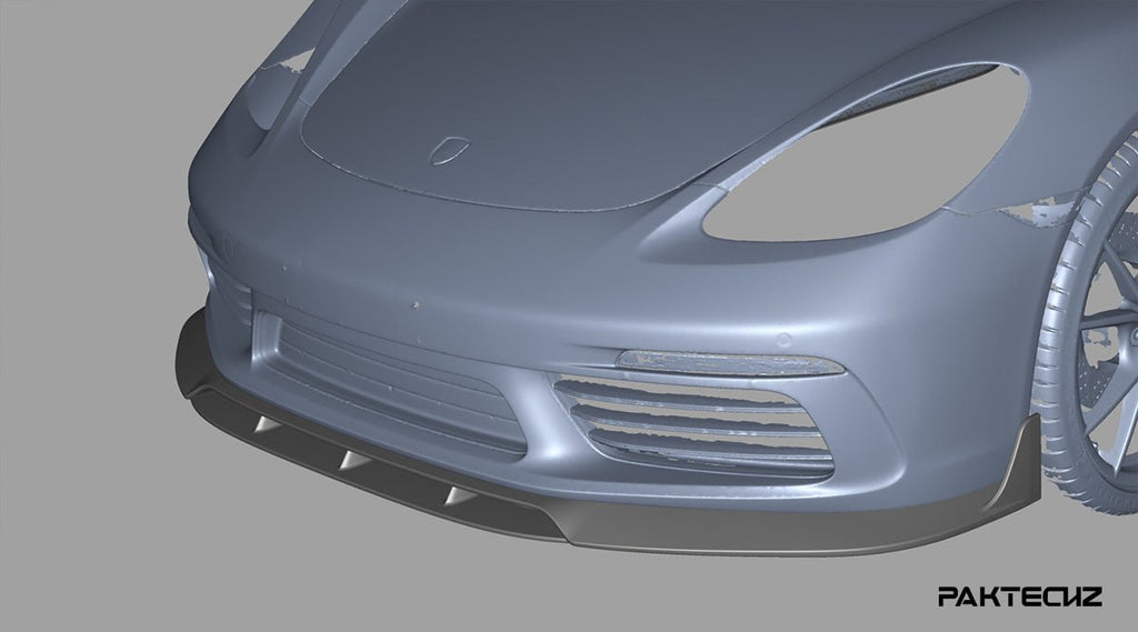 Paktechz Porsche 718 Boxster / Cayman Dry Carbon Fiber Front Lip - Performance SpeedShop