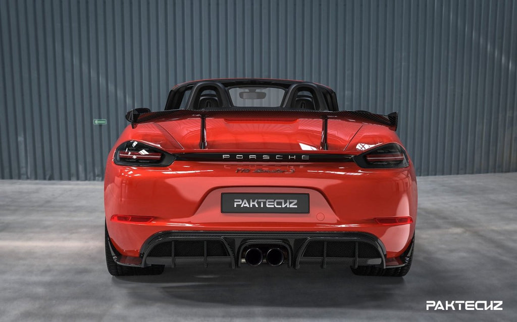 Paktechz Porsche 718 Boxster / Cayman Dry Carbon Fiber Rear Diffuser & Rear Canards - Performance SpeedShop