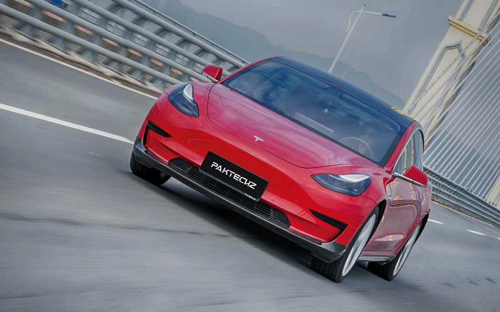 Paktechz Tesla Model 3 Dry Carbon Fiber Front Lip - Performance SpeedShop