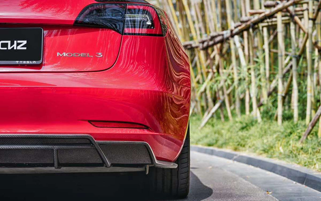 Paktechz Tesla Model 3 Dry Carbon Fiber Rear Diffuser - Performance SpeedShop