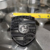 Porsche Crest Emblem Badge - Blacked Out Metal - Performance SpeedShop