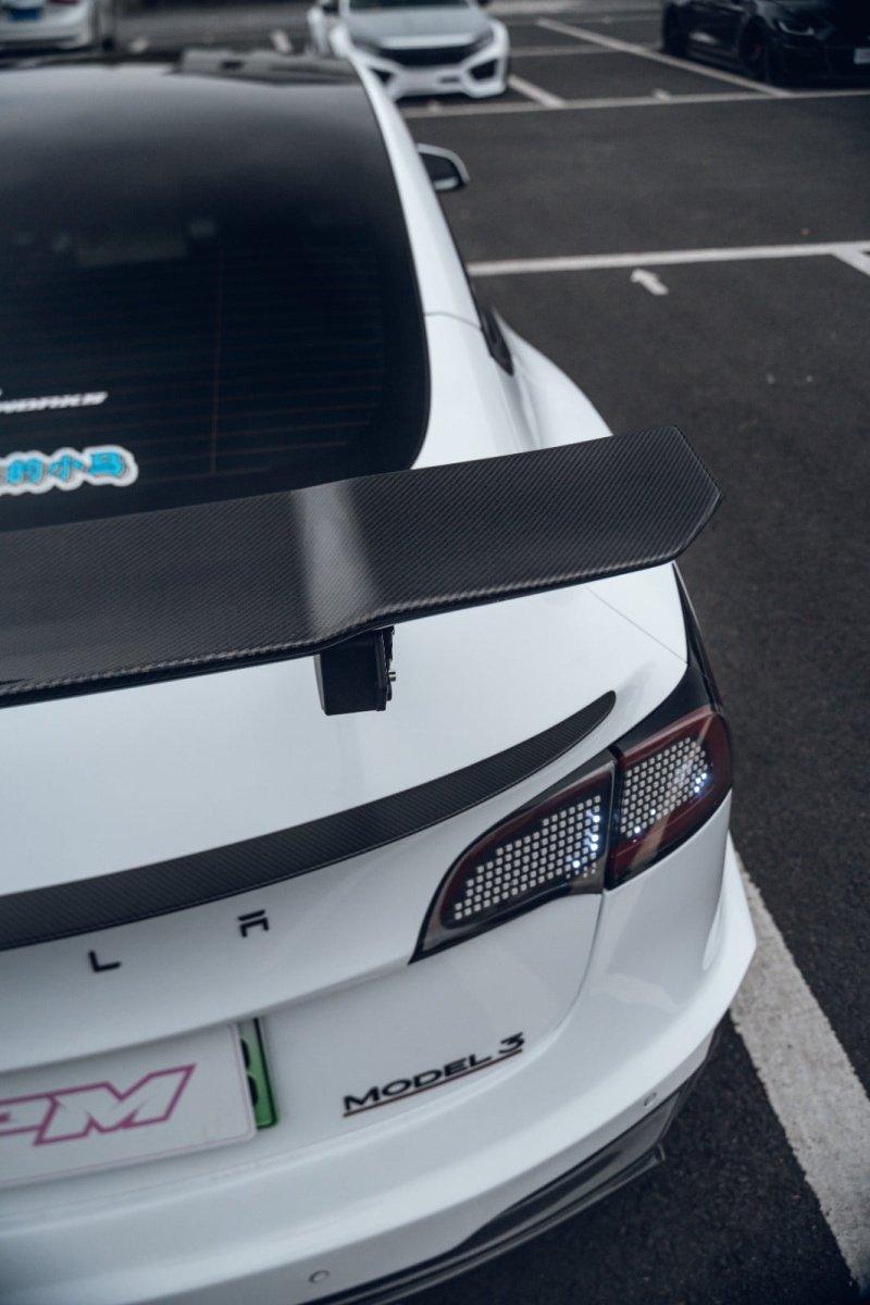 Carbon Fiber Rear Spoiler Wing for Tesla Model 3– Performance SpeedShop