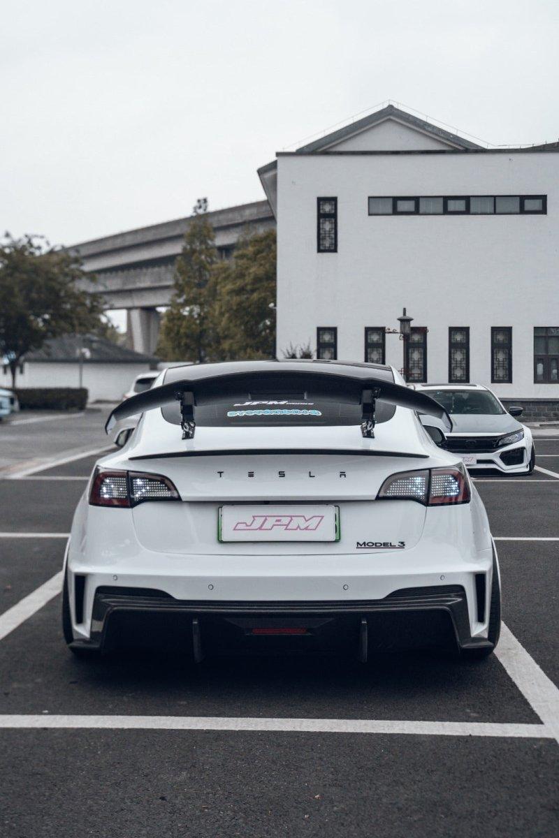 Carbon Fiber Rear Spoiler Wing for Tesla Model 3– Performance SpeedShop