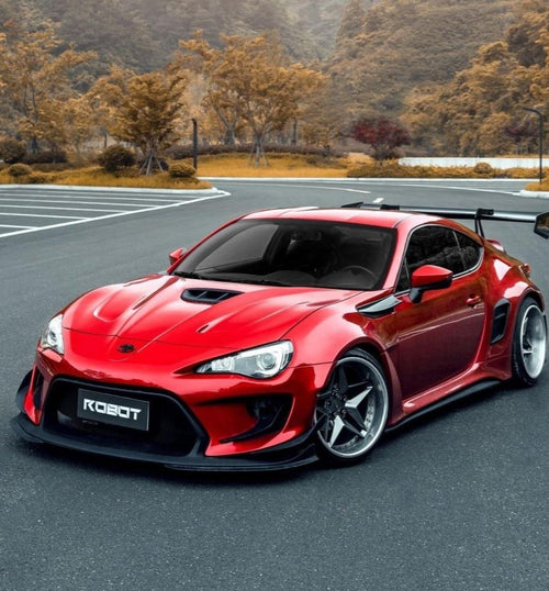 Toyota GT86 86 TRD GT SE Base ZN6 2017 2018 2019 2020 & Scion FR-S FRS ZN6 2013 2014 2015 2016 & BRZ TS Limited Premium ZN6 2013 2014 2015 2016 2017 2018 2019 2020 (compatible with ROBOT widebody kit) with Aftermarket Parts - Front Corner Canards (Pair) & Front Inner Vents Canards (Pair) Carbon Fiber / FRP from Robot Craftsman