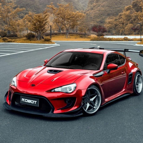 Toyota GT86 86 TRD GT SE Base ZN6 2017 2018 2019 2020 & Scion FR-S FRS ZN6 2013 2014 2015 2016 & BRZ TS Limited Premium ZN6 2013 2014 2015 2016 2017 2018 2019 2020 (compatible with ROBOT widebody kit) with Aftermarket Parts - Front Corner Canards (Pair) & Front Inner Vents Canards (Pair) Carbon Fiber / FRP from Robot Craftsman