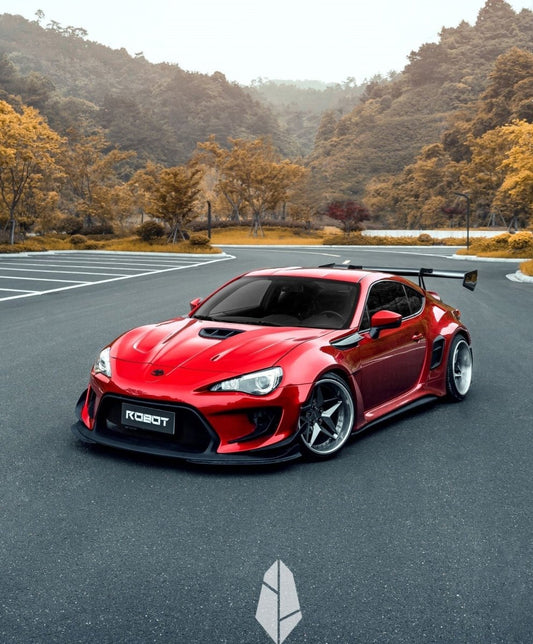 Toyota GT86 86 TRD GT SE Base ZN6 2017 2018 2019 2020 & Scion FR-S FRS ZN6 2013 2014 2015 2016 & BRZ TS Limited Premium ZN6 2013 2014 2015 2016 2017 2018 2019 2020 (compatible with ROBOT widebody kit) with Aftermarket Parts - Front Corner Canards (Pair) & Front Inner Vents Canards (Pair) Carbon Fiber / FRP from Robot Craftsman