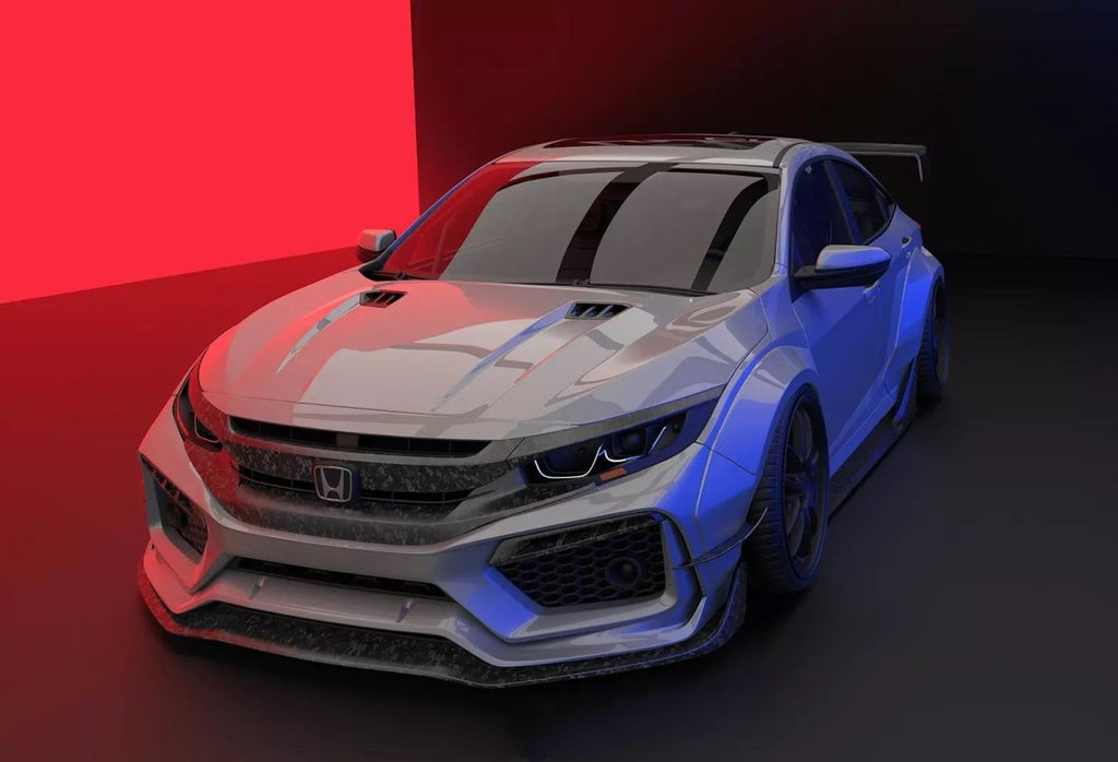 ROBOT CRAFTSMAN Carbon Fiber Front Bumper & Front Lip For Honda Civic 10th Gen FK7 FK8 Type-R - Performance SpeedShop