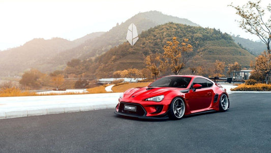 Toyota GT86 86 TRD GT SE Base ZN6 2017 2018 2019 2020 & Scion FR-S FRS ZN6 2013 2014 2015 2016 & BRZ TS Limited Premium ZN6 2013 2014 2015 2016 2017 2018 2019 2020 (compatible with ROBOT widebody kit) with Aftermarket Parts - Replacement Front Lip Only & Front Bumper & Lip Carbon Fiber / FRP from Robot Craftsman