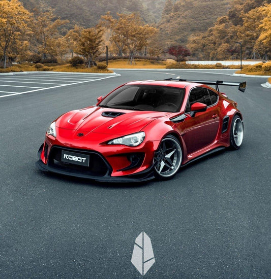 Toyota GT86 86 TRD GT SE Base ZN6 2017 2018 2019 2020 & Scion FR-S FRS ZN6 2013 2014 2015 2016 & BRZ TS Limited Premium ZN6 2013 2014 2015 2016 2017 2018 2019 2020 (compatible with ROBOT widebody kit) with Aftermarket Parts - Replacement Hood Scoop& Hood Bonnet Carbon Fiber / FRP from Robot Craftsman