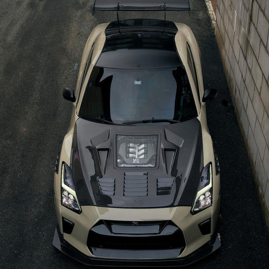 ROBOT CRAFTSMAN Carbon Fiber or FRP Swan Neck Hammer GT Wing For Nissan GTR R35 - Performance SpeedShop