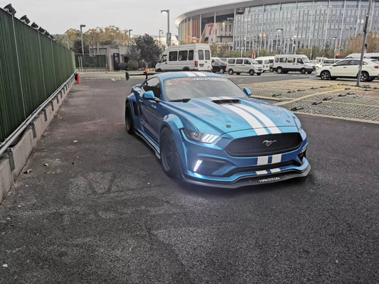 Ford Mustang Ecoboost V6 GT S550.1 2015 2016 2017 with Aftermarket Parts - "CAVALIER" Hood & Replacement Hood Carbon Fiber / FRP from Robot Craftsman