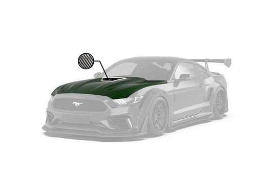 Ford Mustang Ecoboost V6 GT S550.1 2015 2016 2017 with Aftermarket Parts - "CAVALIER" Hood & Replacement Hood Carbon Fiber / FRP from Robot Craftsman