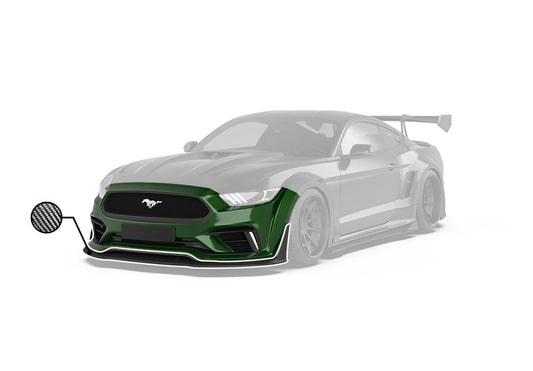 Ford Mustang Ecoboost V6 GT S550.1 2015 2016 2017 with Aftermarket Parts - CAVALIER Widebody Front Bumper & Lip & Replacement Front Lip Only Carbon Fiber / FRP from Robot Craftsman