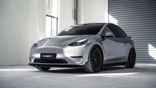 Tesla Model Y Performance AWD Long Range RWD Standard 2020 2021 2023 2024 with Aftermarket Parts - "CRYPTON" Hood Carbon Fiber / FRP from Robot Craftsman