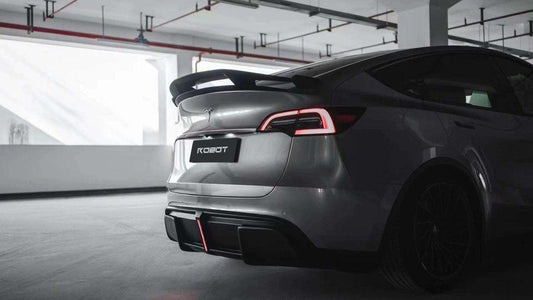 Tesla Model Y Performance AWD Long Range RWD Standard 2020 2021 2023 2024 with Aftermarket Parts - "CRYPTON" Rear Diffuser Carbon Fiber / FRP from Robot Craftsman