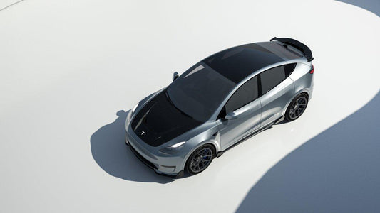 Tesla Model Y Performance AWD Long Range RWD Standard 2020 2021 2023 2024 with Aftermarket Parts - "CRYPTON" Side Skirts Carbon Fiber / FRP from Robot Craftsman