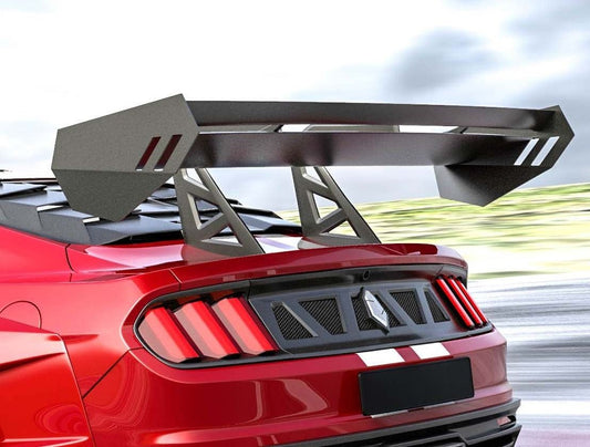 Ford Mustang Ecoboost V6 GT March1 Bullitt S550.1 S550.2 2015 2016 2017 2018 2019 2020 2021 2022 2023 with Aftermarket Parts - "DAWN & DUSK" Rear Window Louvers Carbon Fiber / FRP from Robot Craftsman