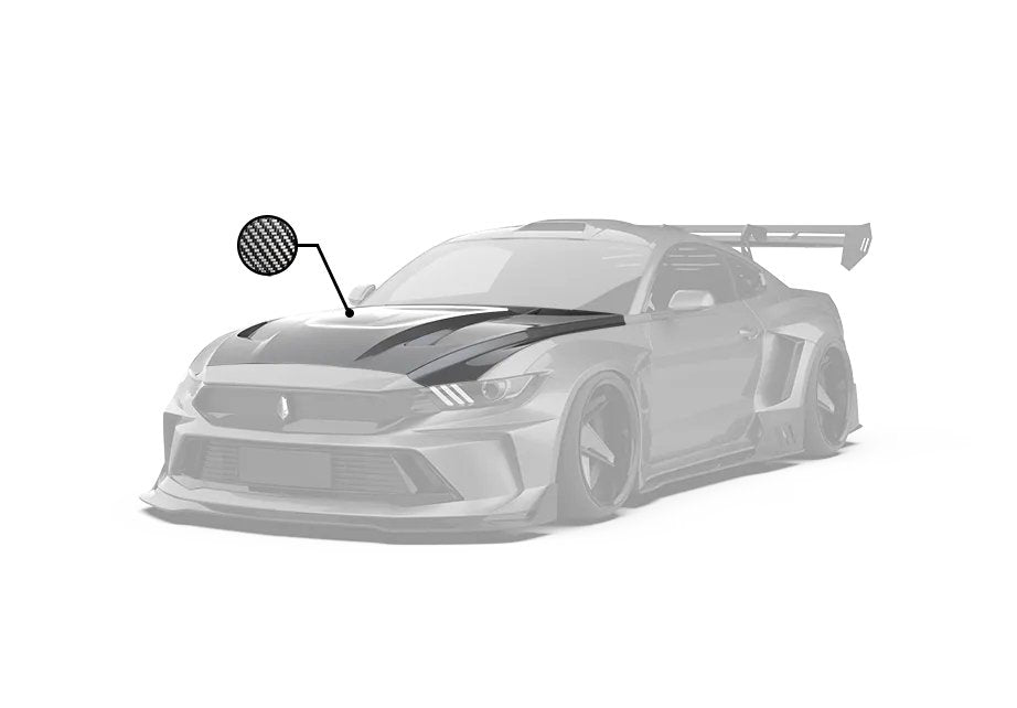 ROBOT CRAFTSMAN "DAWN & DUSK" Tempered Glass Hood Bonnet For Ford Mustang S550 2015-ON - Performance SpeedShop