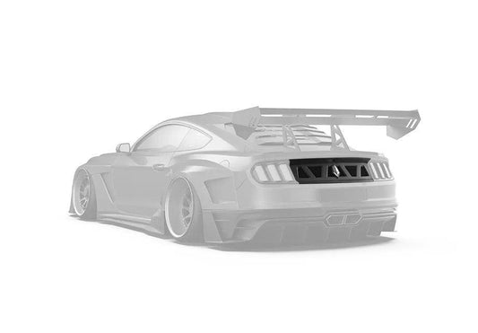 Ford Mustang Ecoboost V6 GT March1 Bullitt S550.1 S550.2 2015 2016 2017 2018 2019 2020 2021 2022 2023 with Aftermarket Parts - "DAWN & DUSK" Trunk Deck Lid Back Cover with Wooden Boat Badge Carbon Fiber / FRP from Robot Craftsman