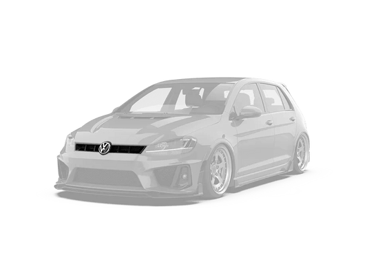 Volkswagen Golf R GTI Base MK7 MK7.5 2015 2016 2017 2018 2019 2020 2021 with Aftermarket Parts - Front Grill Replacement & ROBOT emblem cover Carbon Fiber / FRP from Robot Craftsman