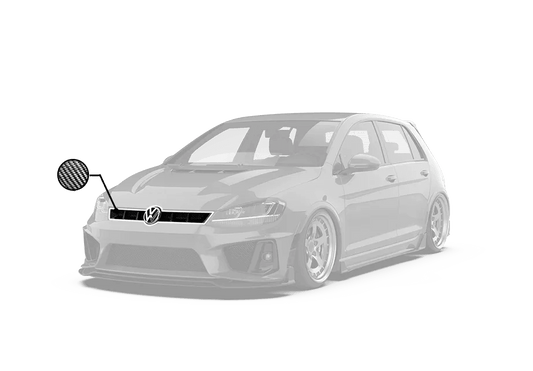 Volkswagen Golf R GTI Base MK7 MK7.5 2015 2016 2017 2018 2019 2020 2021 with Aftermarket Parts - Front Grill Replacement & ROBOT emblem cover Carbon Fiber / FRP from Robot Craftsman