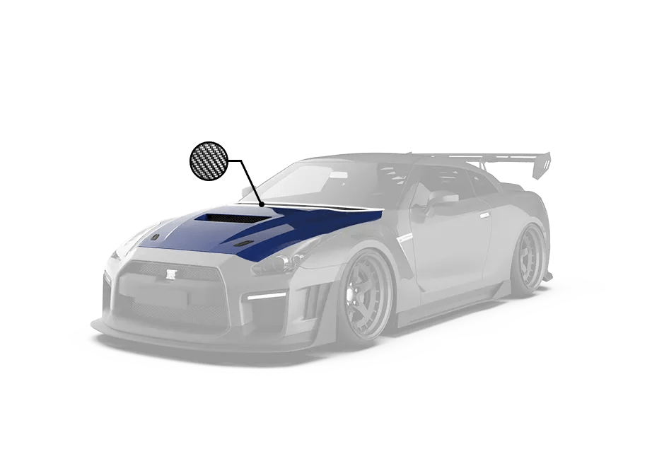 Robot Craftsman "Godzilla" Hood Bonnet for Nissan GTR R35 2008-2016 Carbon Fiber FRP - Performance SpeedShop