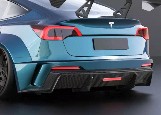 Robot Craftsman "HACKER" Widebody Rear Bumper & Rear Diffuser For Tesla Model 3 - Performance SpeedShop