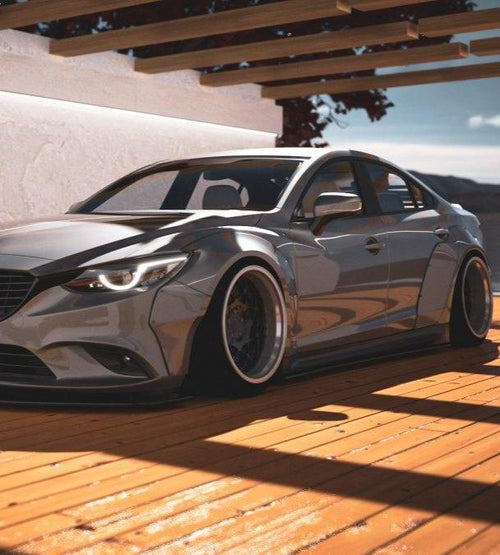 Mazda6 Sport Grand Touring Singature Carbon Edition 2014 2015 2016 2017 (suitable to be installed with ROBOT CRAFTASTMAN widebody kit) with Aftermarket Parts - Widebody Ducktail Rear Spoiler Carbon Fiber / FRP from Robot Craftsman