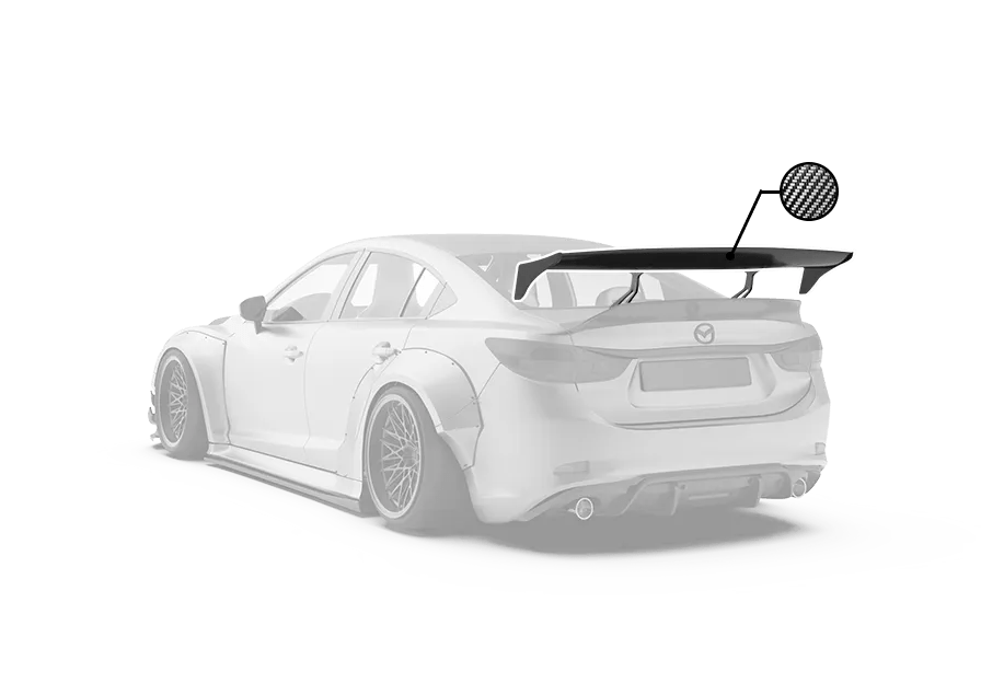 ROBOT CRAFTSMAN Mazda 6 Rear GT Spoiler Wing 2014-2022 FRP or Carbon Fiber - Performance SpeedShop