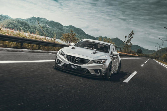 Mazda Mazda6 Sport Grand Touring Singature Carbon Edition & Sport Grand Touring Singature Carbon Edition 2014-2022 (suitable to be installed with ROBOT CRAFTASTMAN widebody kit) with Aftermarket Parts - Widebody Wheel Arches & Side Skirts & Side Skirts Extensions Carbon Fiber / FRP from Robot Craftsman