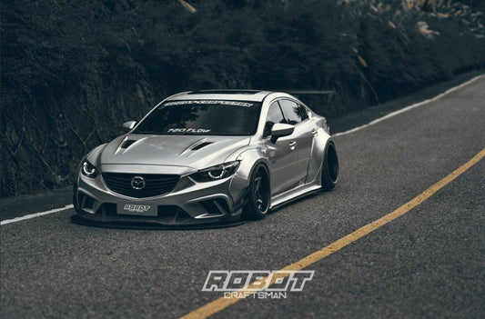 Mazda Mazda6 Sport Grand Touring Singature Carbon Edition & Sport Grand Touring Singature Carbon Edition 2014-2022 (suitable to be installed with ROBOT CRAFTASTMAN widebody kit) with Aftermarket Parts - Widebody Wheel Arches & Side Skirts & Side Skirts Extensions Carbon Fiber / FRP from Robot Craftsman