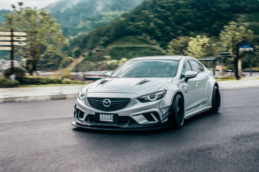 Mazda Mazda6 Sport Grand Touring Singature Carbon Edition & Sport Grand Touring Singature Carbon Edition 2014-2022 (suitable to be installed with ROBOT CRAFTASTMAN widebody kit) with Aftermarket Parts - Widebody Wheel Arches & Side Skirts & Side Skirts Extensions Carbon Fiber / FRP from Robot Craftsman