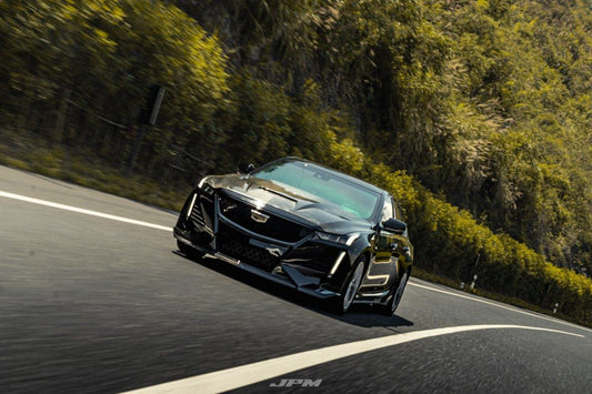 Cadillac CT5 CT5-V Sport Premium Luxury Base 2020 2021 2022 2023 2024 with Aftermarket Parts - "PRISM" Front Bumper & Front Lip Carbon Fiber / FRP from Robot Craftsman