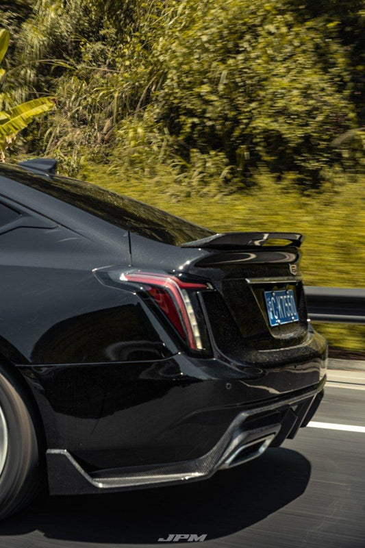 Cadillac CT5 CT5-V Blackwing Sport Premium Luxury Base 2020 2021 2022 2023 2024 with Aftermarket Parts - "PRISM" Rear Bumper & Diffuser Carbon Fiber / FRP from Robot Craftsman