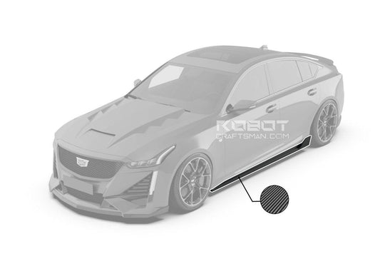 Cadillac CT5 CT5-V Sport Premium Luxury Base 2020 2021 2022 2023 2024 with Aftermarket Parts - PRISM Side Skirts Carbon Fiber / FRP from Robot Craftsman