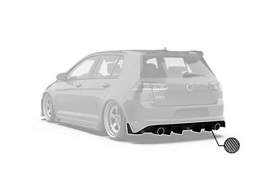 Volkswagen Golf R GTI Base MK7.5 2018 2019 2020 2021 (also suitable for Golf R and base Golf with exhaust conversion) with Aftermarket Parts - Rear Diffuser Carbon Fiber / FRP from Robot Craftsman