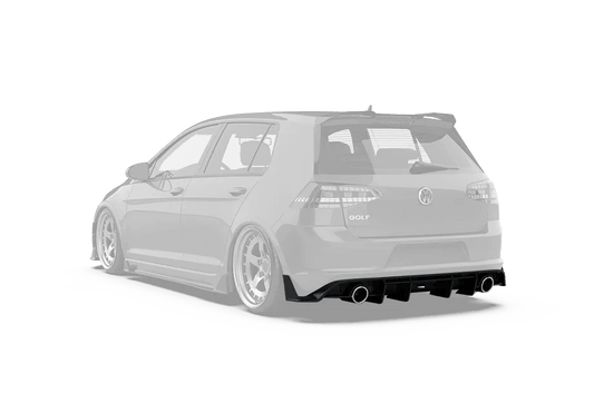 Volkswagen Golf R GTI Base MK7.5 2018 2019 2020 2021 (also suitable for Golf R and base Golf with exhaust conversion) with Aftermarket Parts - Rear Diffuser Carbon Fiber / FRP from Robot Craftsman