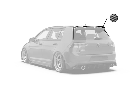 Volkswagen Golf Base MK7 MK7.5 2015 2016 2017 2018 2019 2020 2021 with Aftermarket Parts - Rear Roof Spoiler Carbon Fiber / FRP from Robot Craftsman